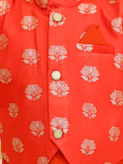 Poly Silk Kurta Pajama Set for Boys - Rust | BS25KP16RUA