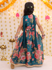 Organza Lehenga Choli Set for Girls - Green | BS25LC10GRA