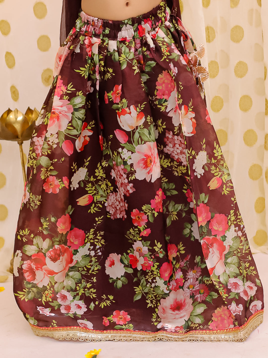 Organza Lehenga Choli Set for Girls - Maroon | BS25LC10MRA | DesiQlo
