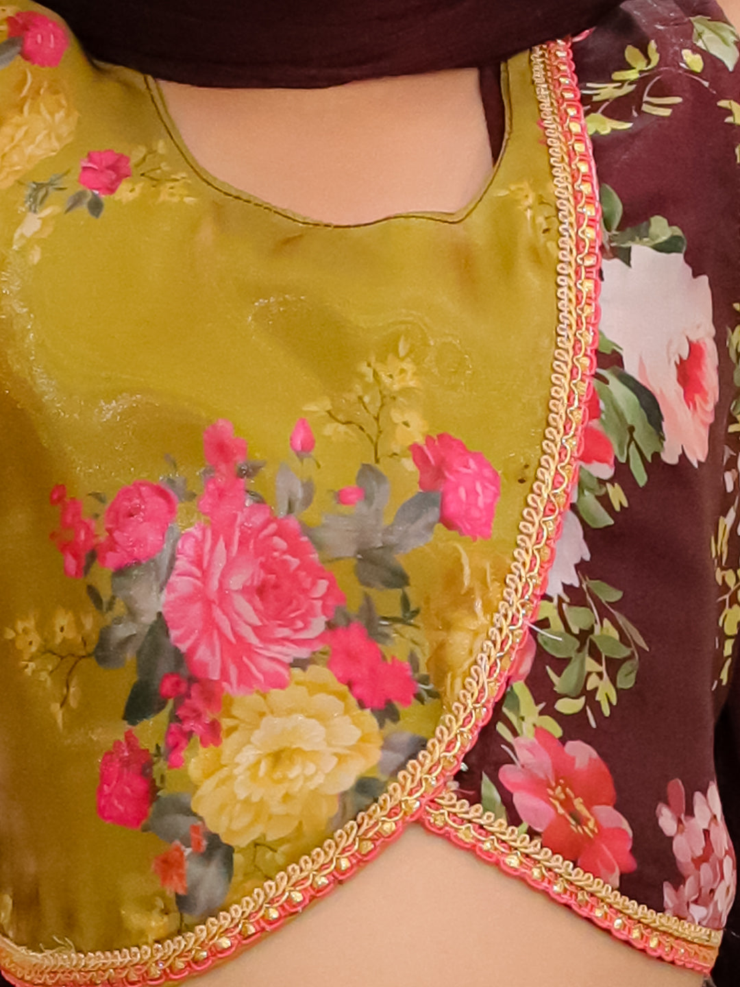 Organza Lehenga Choli Set for Girls - Maroon | BS25LC10MRA | DesiQlo