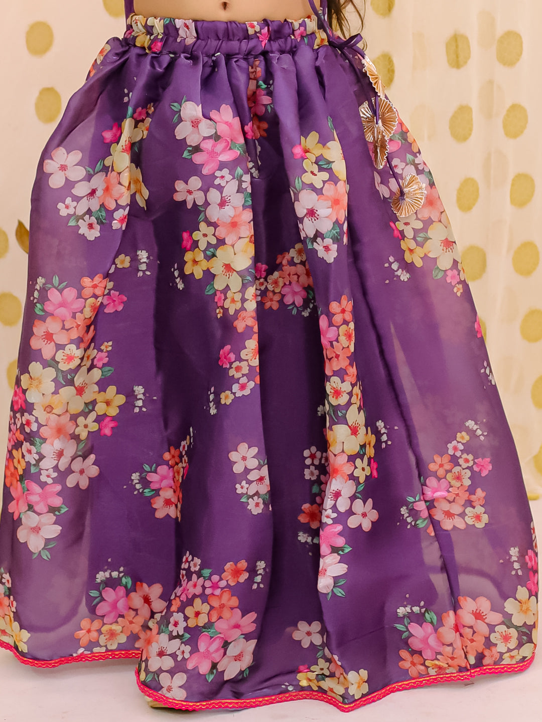 Organza Lehenga Choli Set for Girls - Purple | BS25LC12PUA | DesiQlo