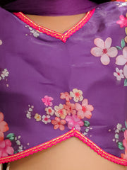 Organza Lehenga Choli Set for Girls - Purple | BS25LC12PUA
