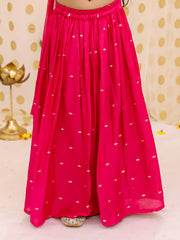 Chanderi Ethnic Suit Set for Girls - Pink | BS25LC13PIA