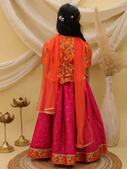 Lehenga Choli Set for Girls - Orange | BS25LC14ORA
