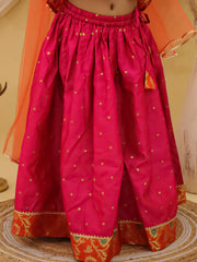 Lehenga Choli Set for Girls - Orange | BS25LC14ORA
