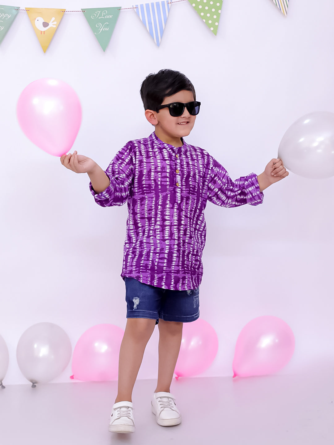 Short Kurta for Boys - Red | BS25SK01RDA | DesiQlo