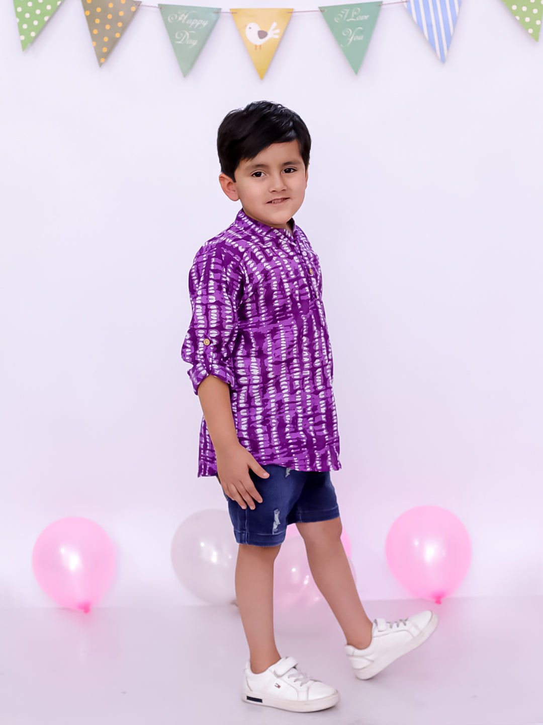 Short Kurta for Boys - Red | BS25SK01RDA | DesiQlo