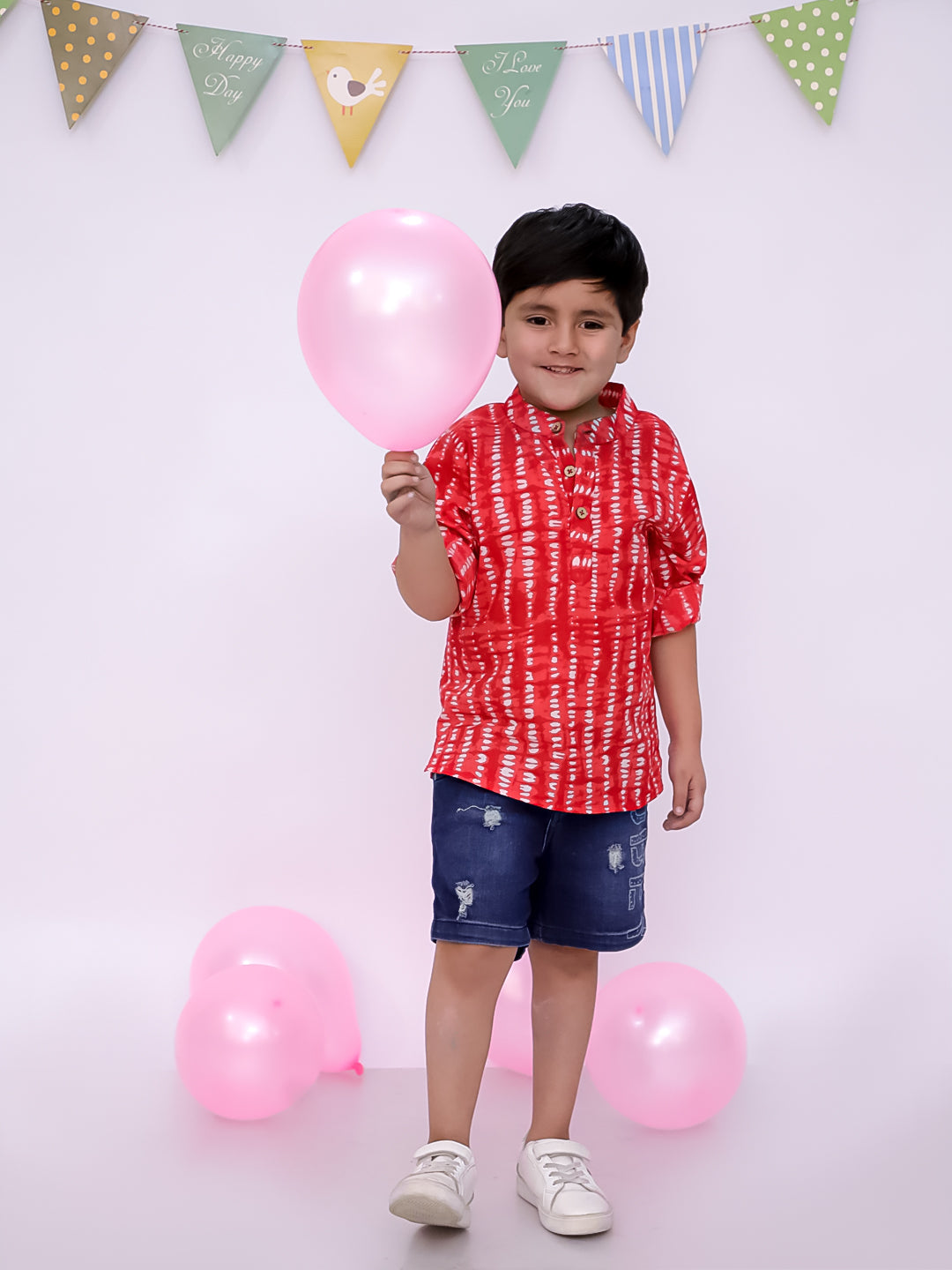 Short Kurta for Boys - Red | BS25SK01RDA