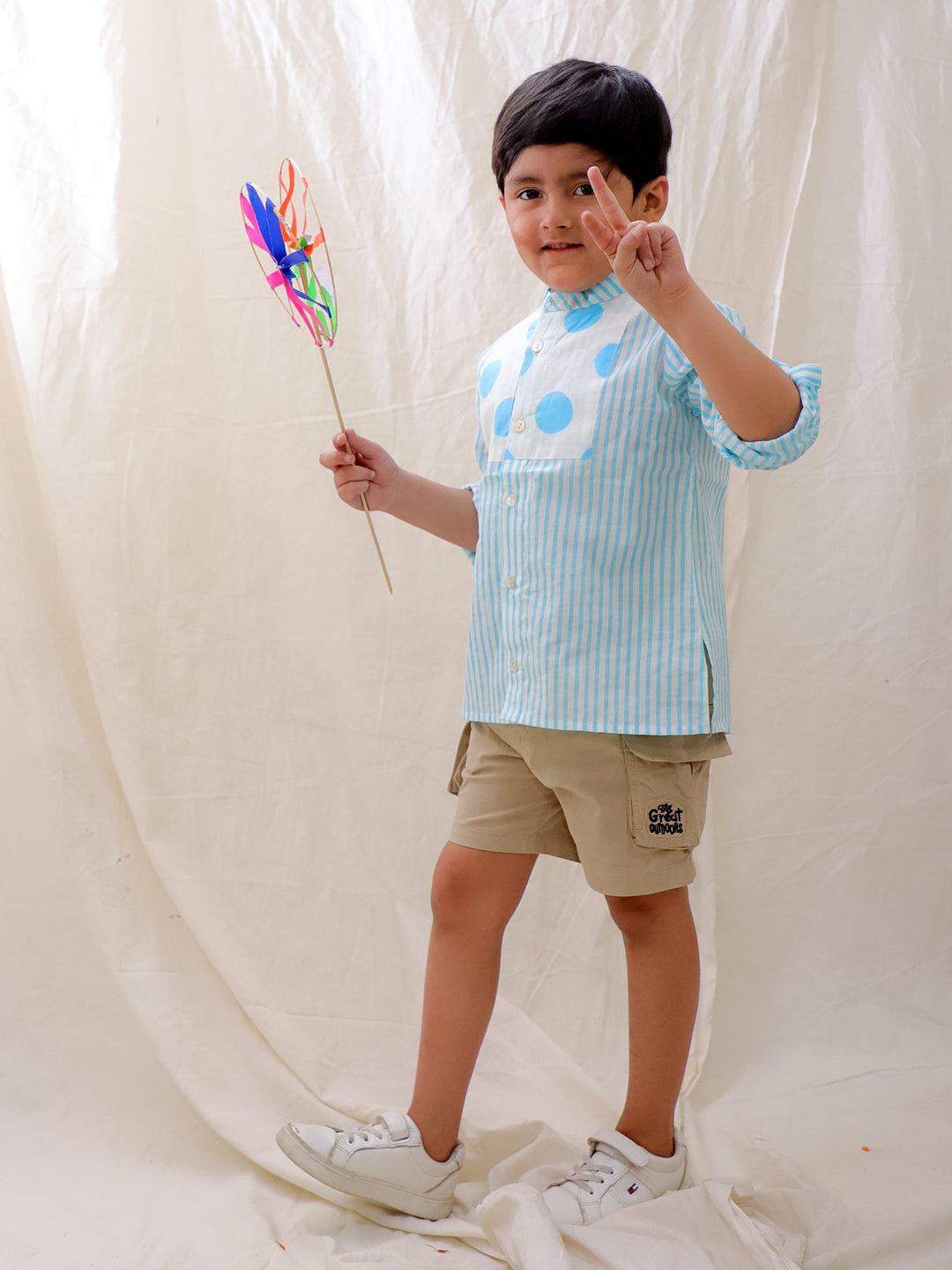 Short Kurta for Boys - Blue | BS25SK02BLA | DesiQlo