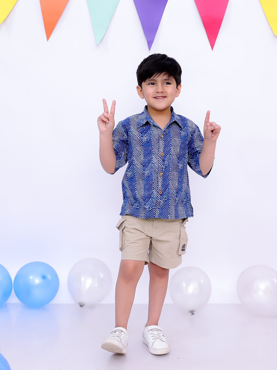 Short Kurta for Boys - Indigo | BS25ST01INA | DesiQlo