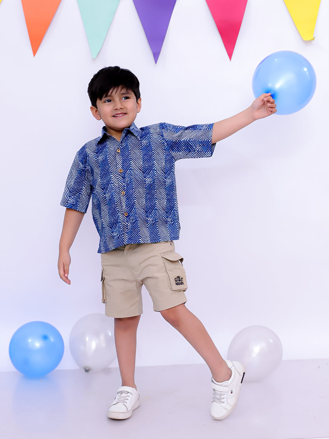 Short Kurta for Boys - Indigo | BS25ST01INA | DesiQlo