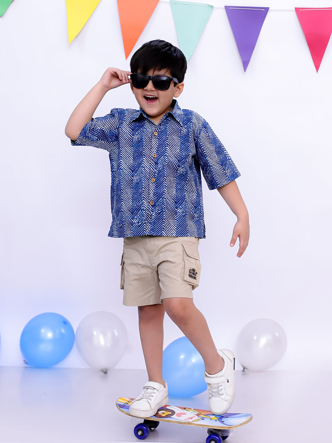 Short Kurta for Boys - Indigo | BS25ST01INA | DesiQlo