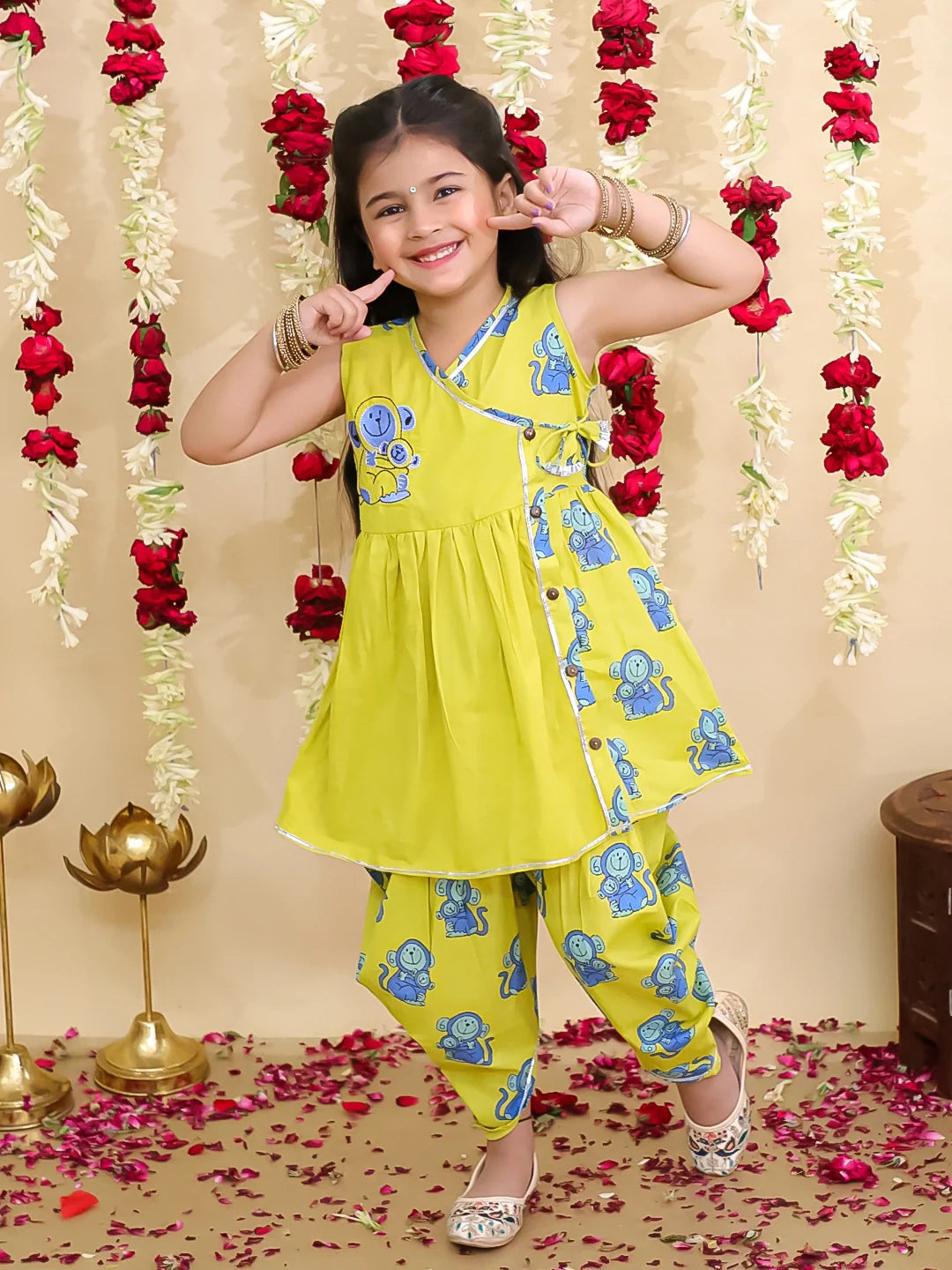 Ethnic Suit Set for Girls - Mustard | BS25SU01MRA | DesiQlo