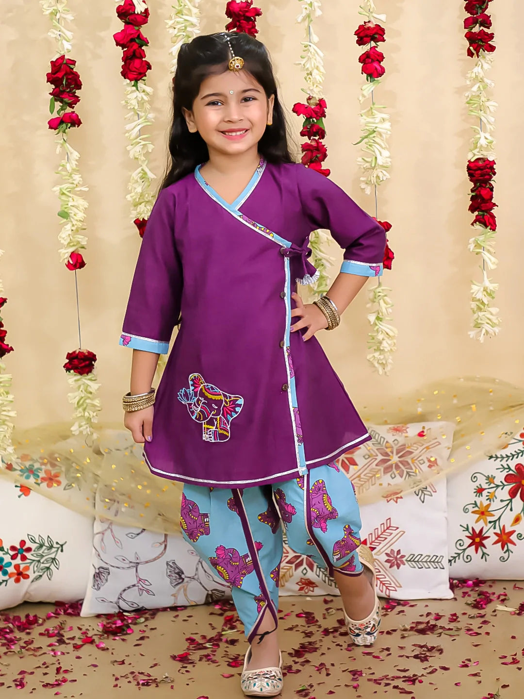 Ethnic Suit Set for Girls - Red | BS25SU02PUA