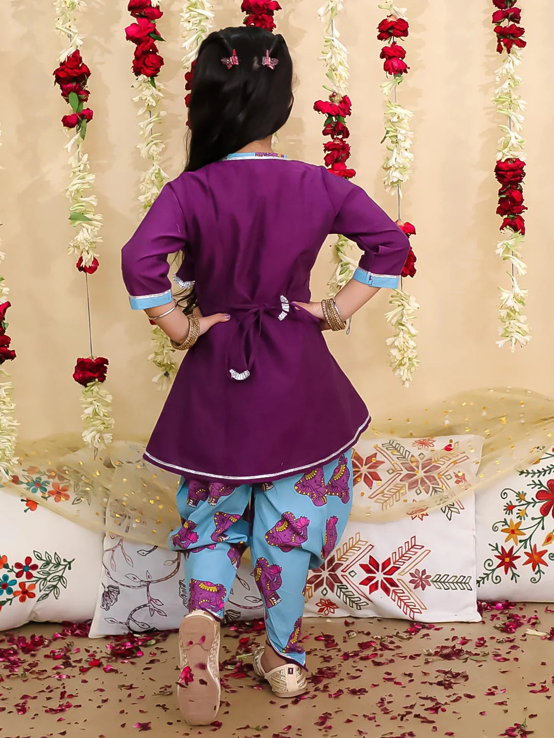 Ethnic Suit Set for Girls - Red | BS25SU02PUA | DesiQlo