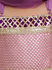 Silk Ethnic Suit Set for Girls - Lilac | BS25SU07LCA