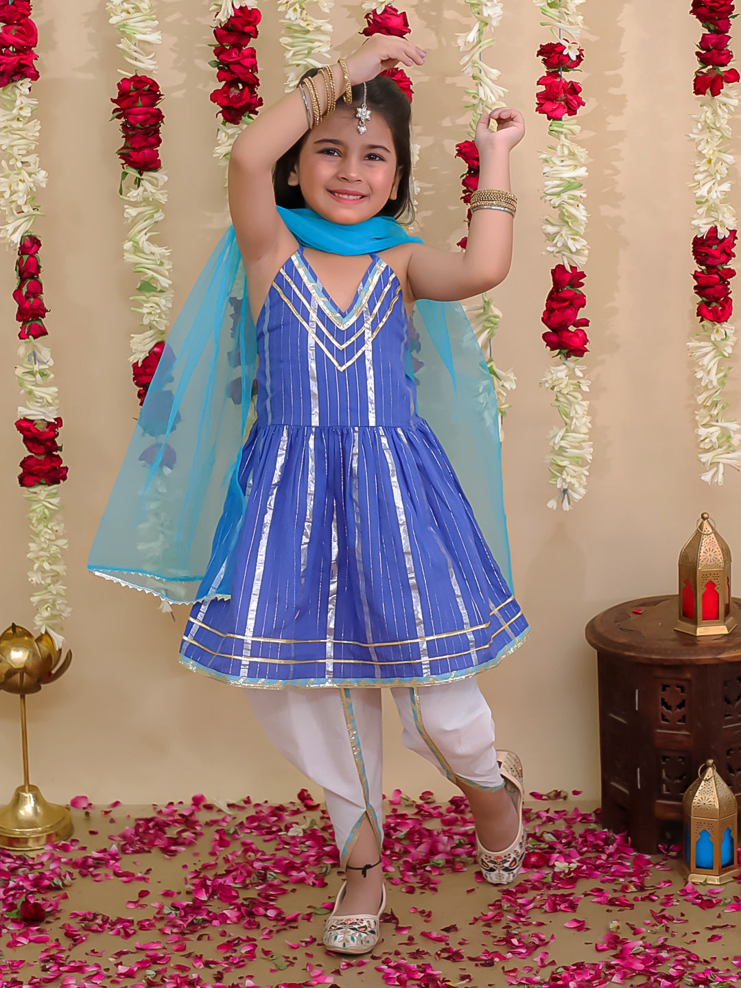 Ethnic Suit Set for Girls - Blue | BS25SU13BLA | DesiQlo