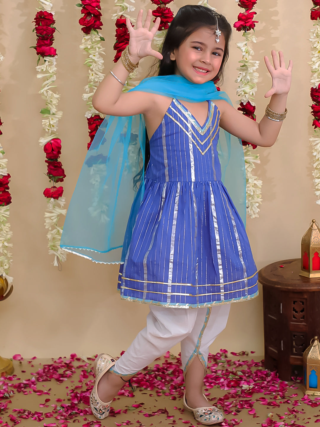 Ethnic Suit Set for Girls - Blue | BS25SU13BLA | DesiQlo