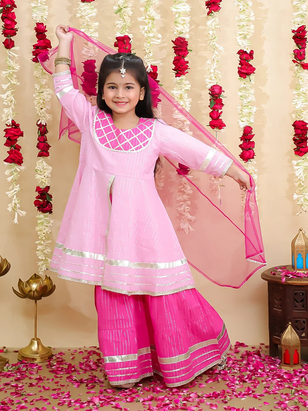 Ethnic Suit Set for Girls - Red | BS25SU14RDA | DesiQlo