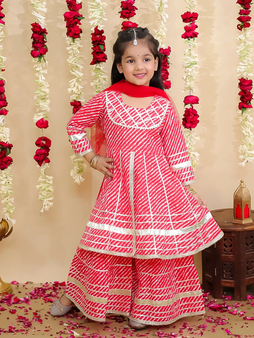 Ethnic Suit Set for Girls - Red | BS25SU14RDA | DesiQlo