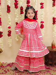 Ethnic Suit Set for Girls - Red | BS25SU14RDA