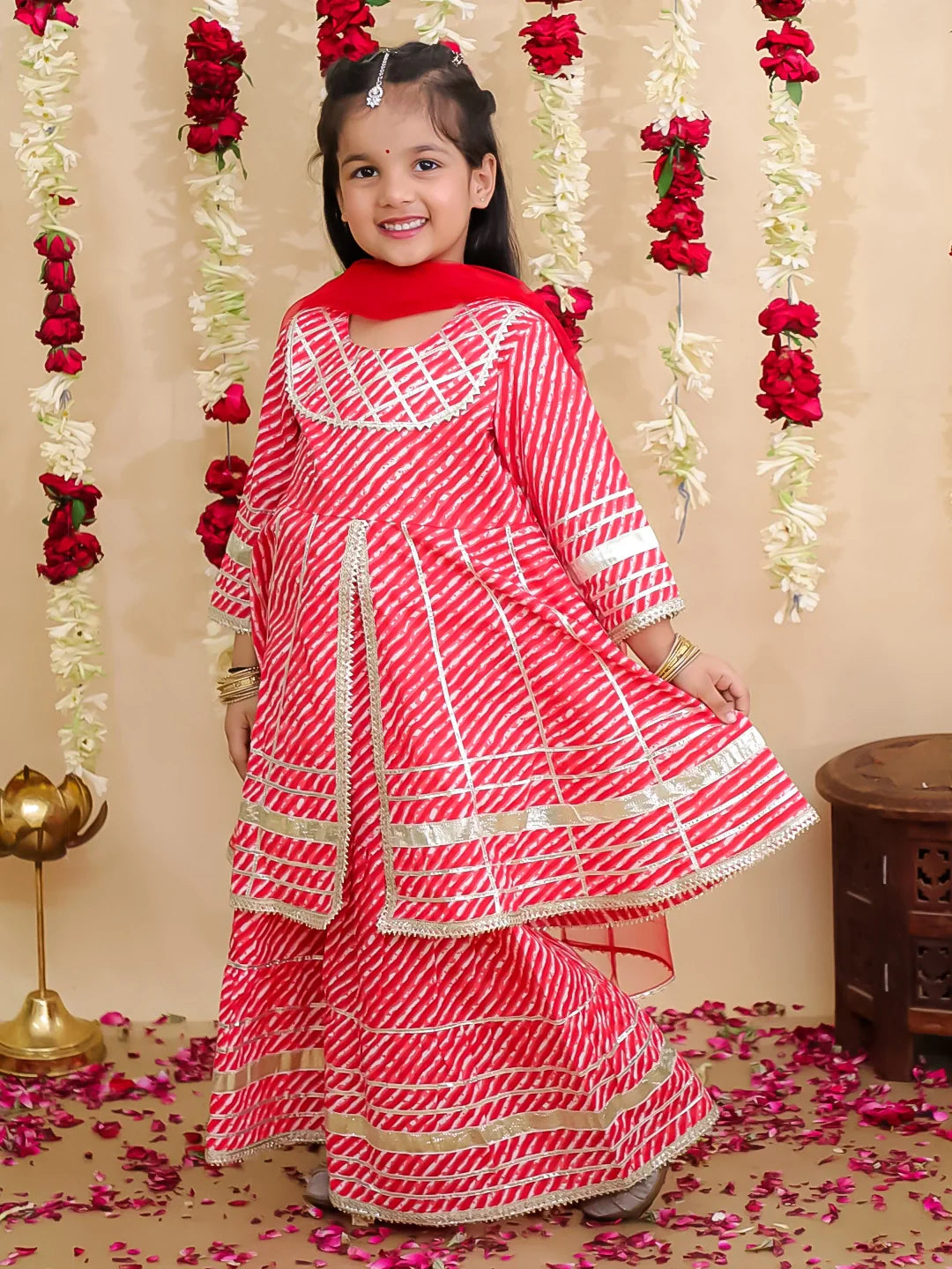 Ethnic Suit Set for Girls - Red | BS25SU14RDA | DesiQlo