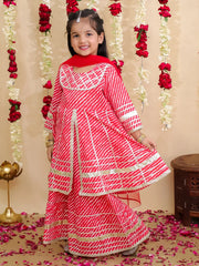 Ethnic Suit Set for Girls - Red | BS25SU14RDA