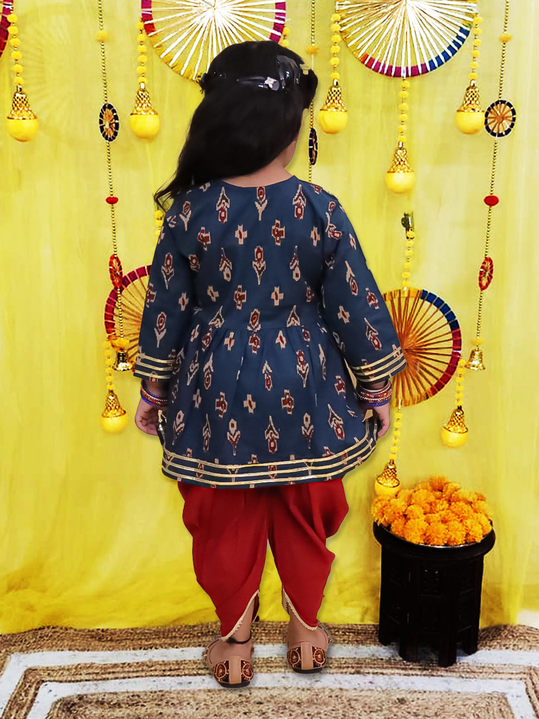 Ethnic Suit Set for Girls - Red | BS25SU22RDA | DesiQlo