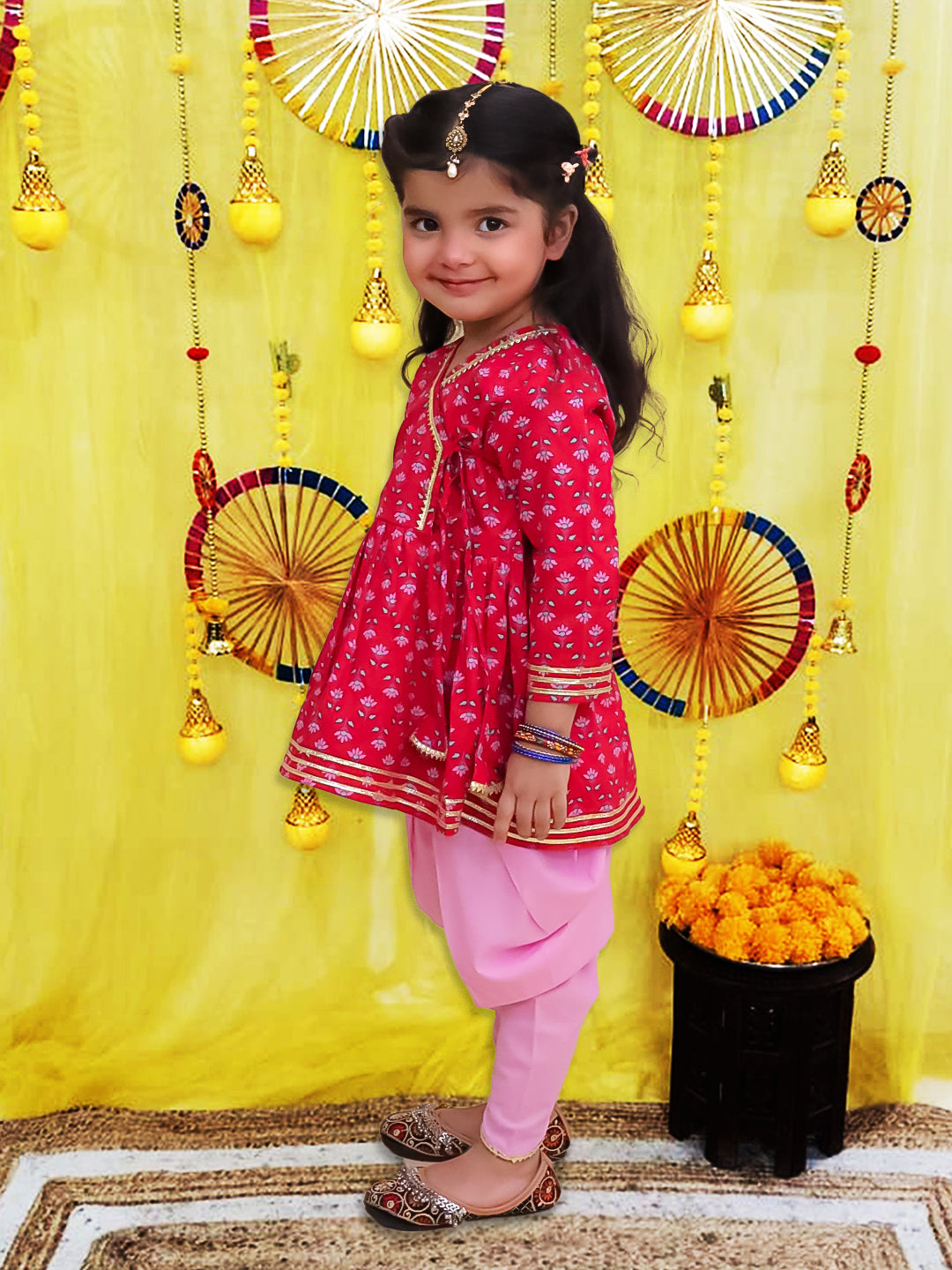 Ethnic Suit Set for Girls - Yellow | BS25SU22YLA | DesiQlo