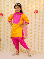 Cotton Ethnic Suit Set for Girls - Orange | BS25SU23ORA
