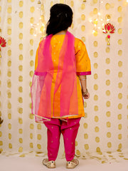 Cotton Ethnic Suit Set for Girls - Orange | BS25SU23ORA