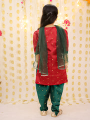 Cotton Ethnic Suit Set for Girls - Maroon | BS25SU23RDA