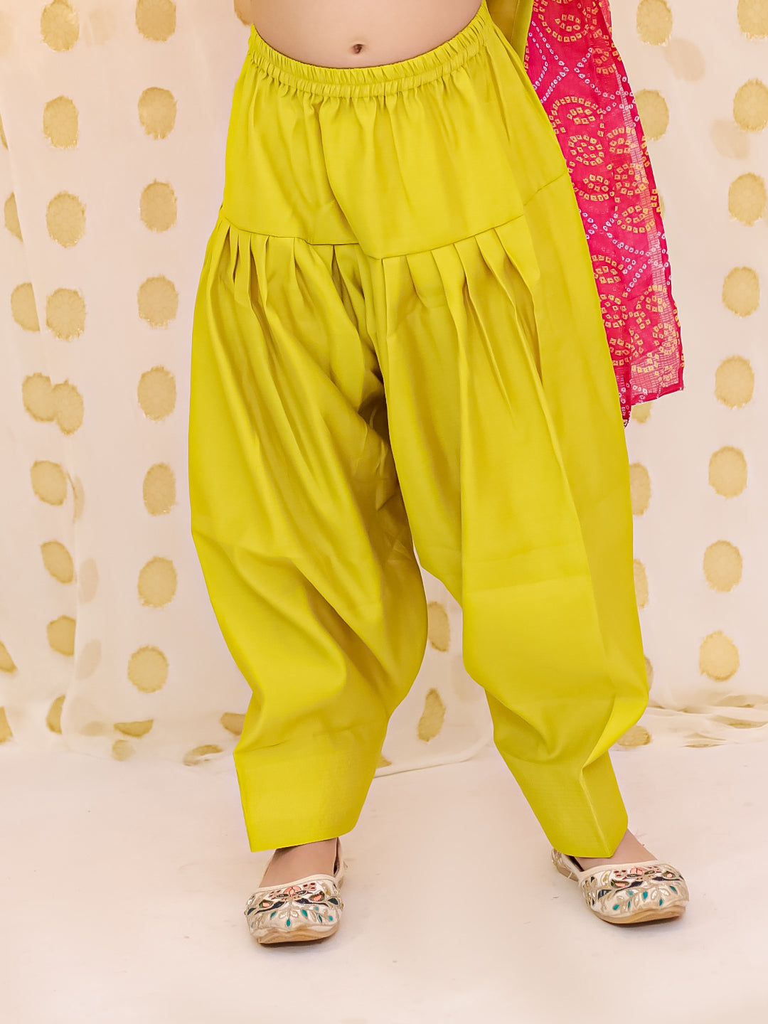 Silk Blend Ethnic Suit Set for Girls - Yellow | BS25SU24YLA | DesiQlo