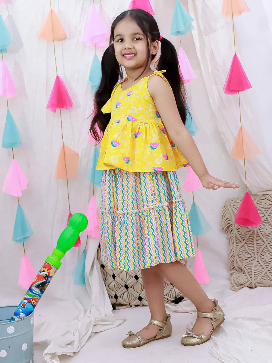 Lehenga Choli Set for Girls - Yellow | BS26CS05YLA | DesiQlo