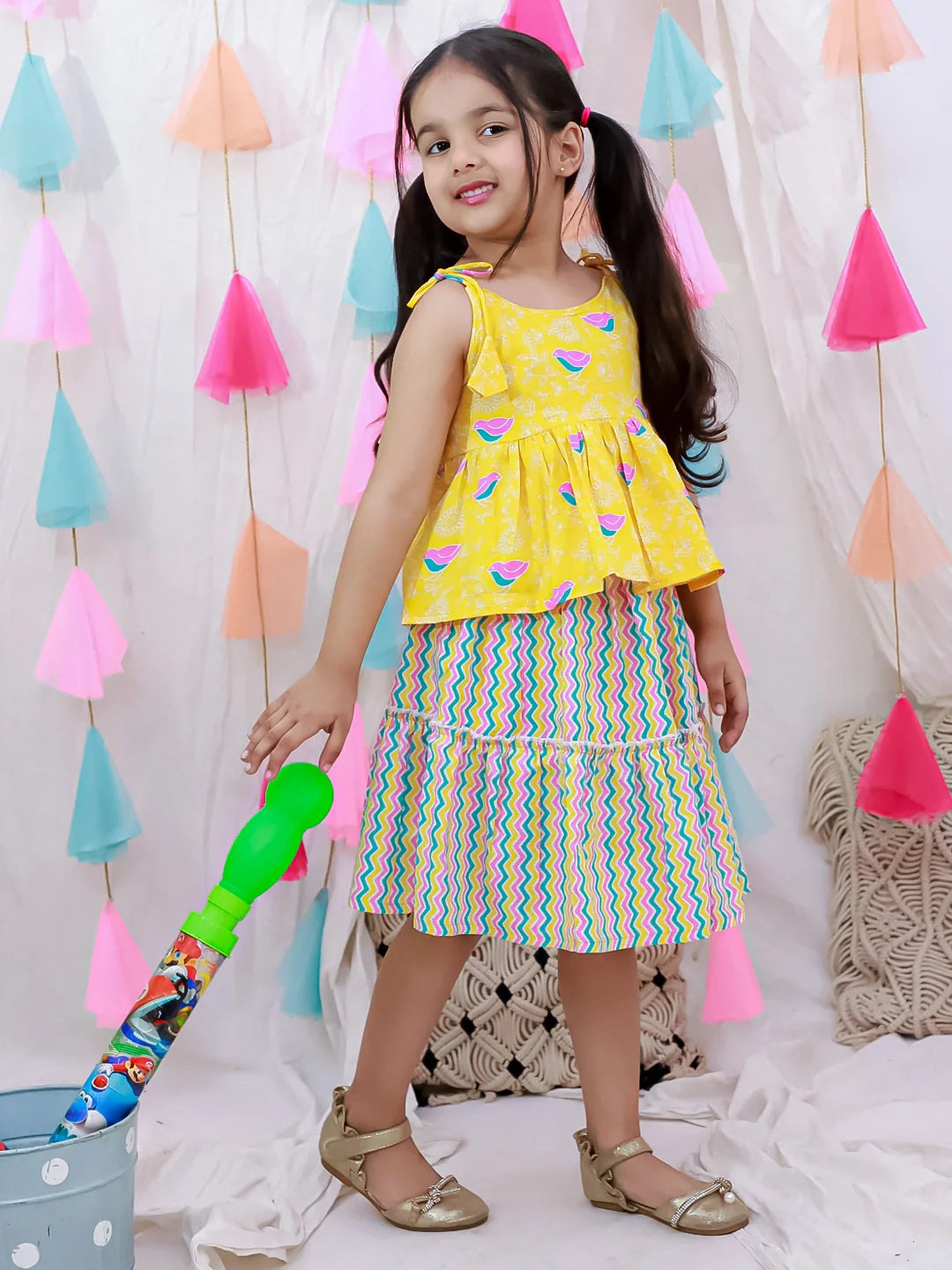 Lehenga Choli Set for Girls - Yellow | BS26CS05YLA | DesiQlo