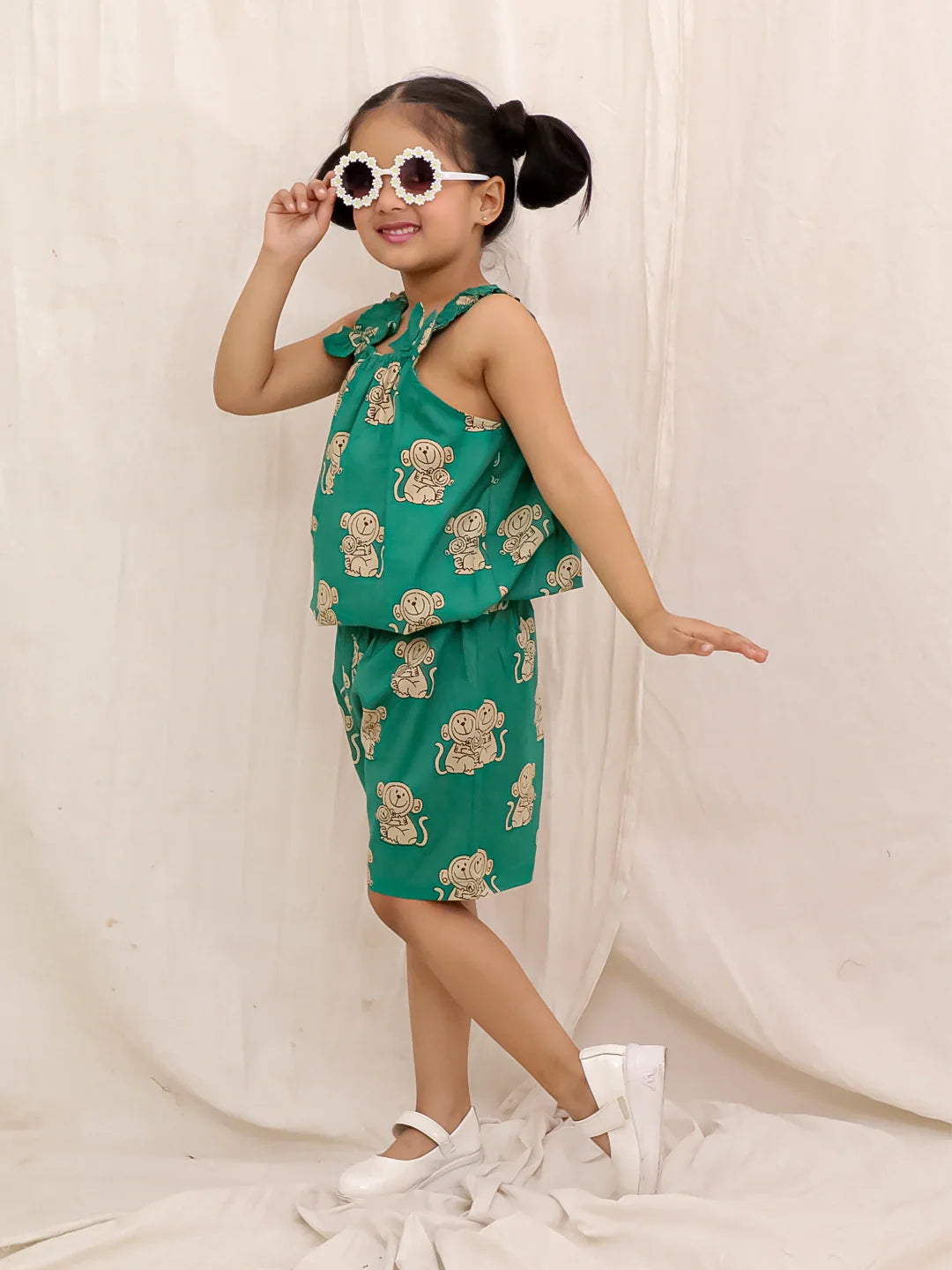 Ethnic Clothing Set for Girls - Green | BS26CS23GRA | DesiQlo