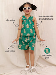 Ethnic Clothing Set for Girls - Green | BS26CS23GRA
