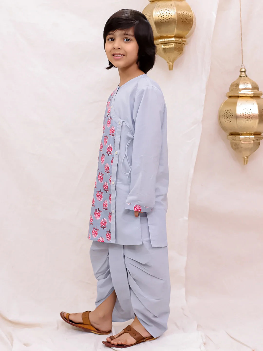 Dhoti Kurta Set for Boys - Grey | BS26DK23GYA | DesiQlo