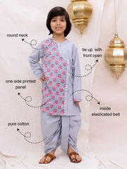 Dhoti Kurta Set for Boys - Grey | BS26DK23GYA