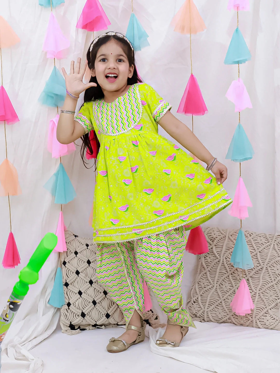 Ethnic Suit Set for Girls - White | BS26IW04GRA | DesiQlo