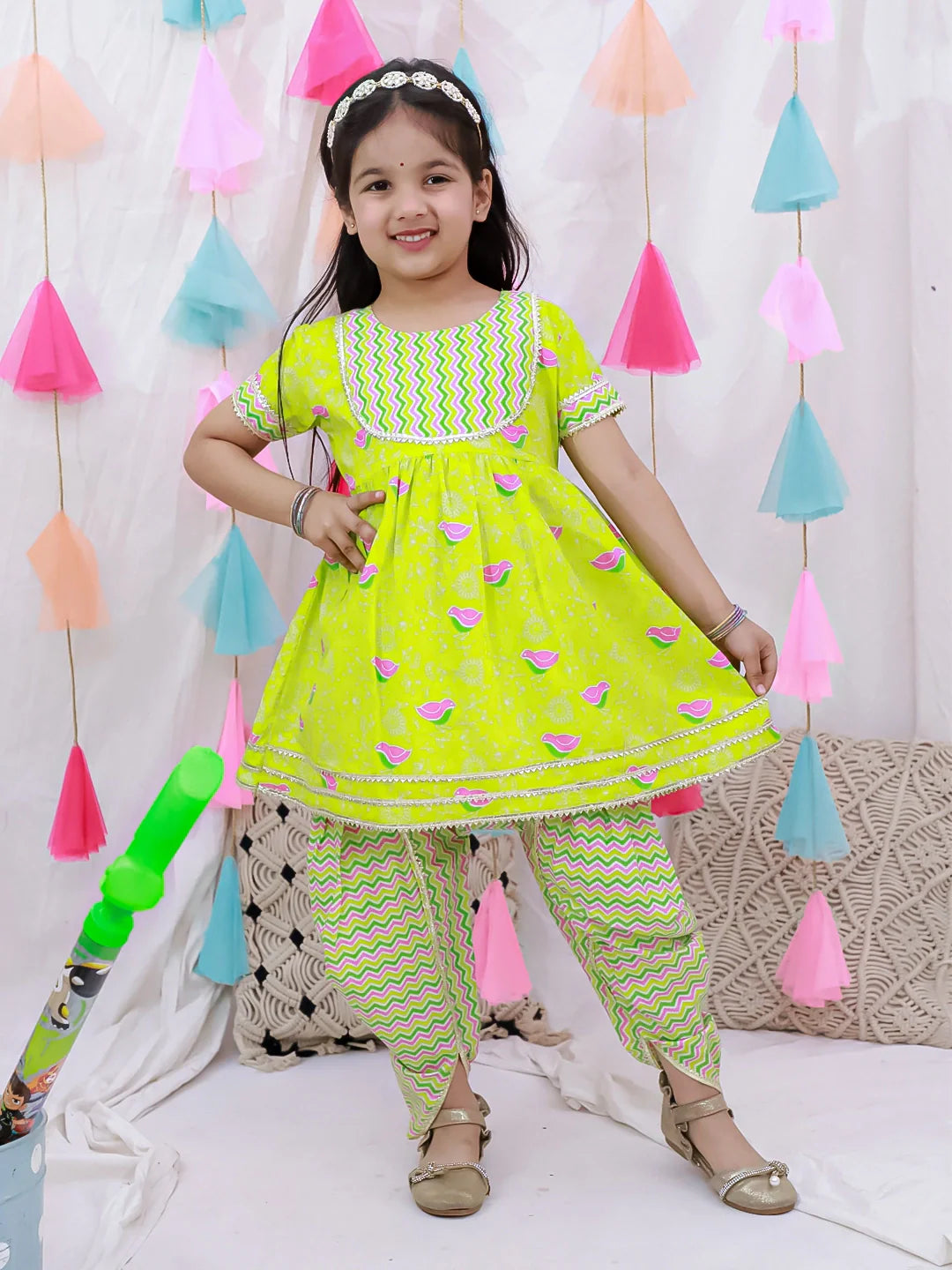 Ethnic Suit Set for Girls - White | BS26IW04GRA | DesiQlo