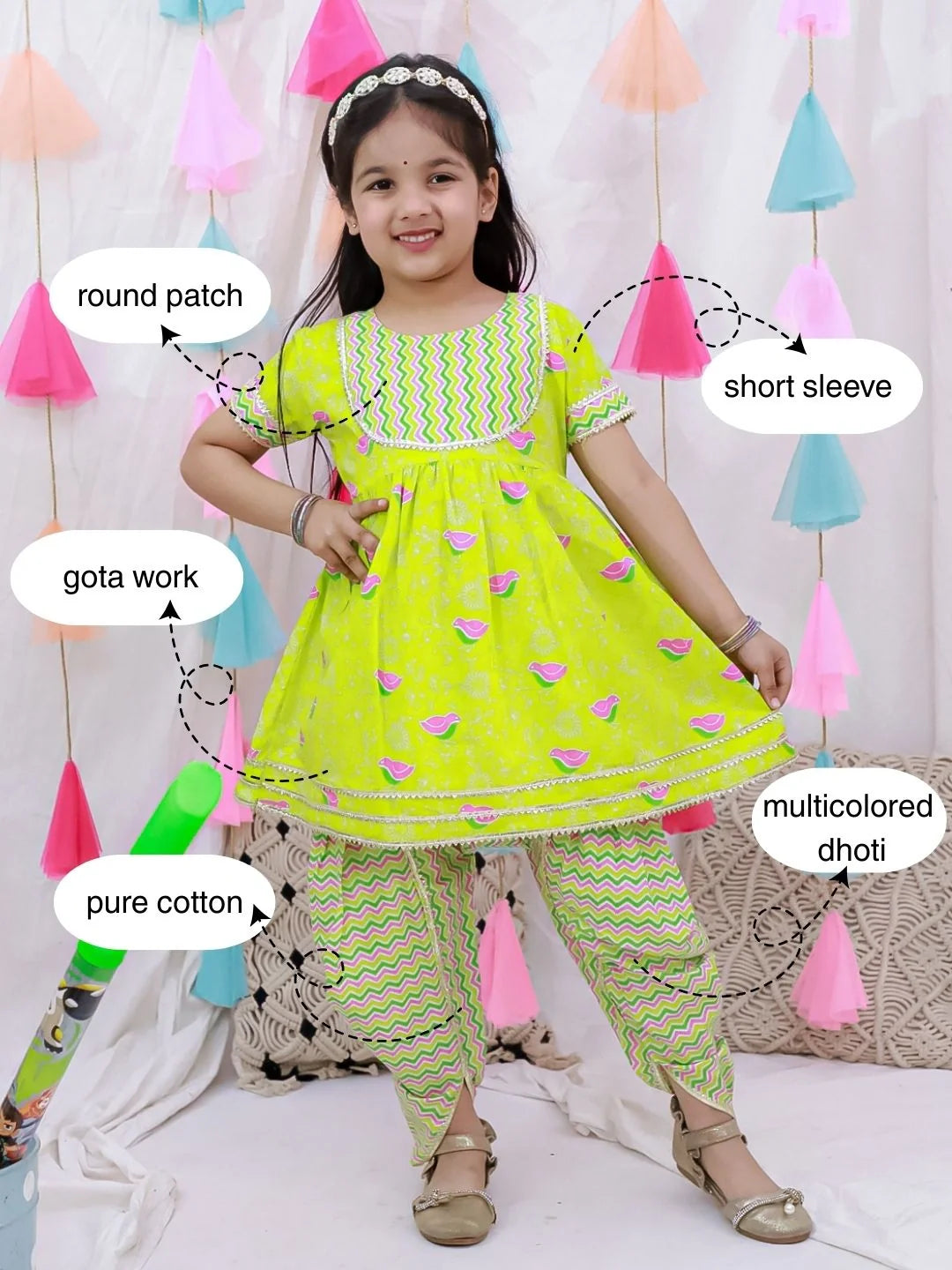 Ethnic Suit Set for Girls - White | BS26IW04GRA | DesiQlo