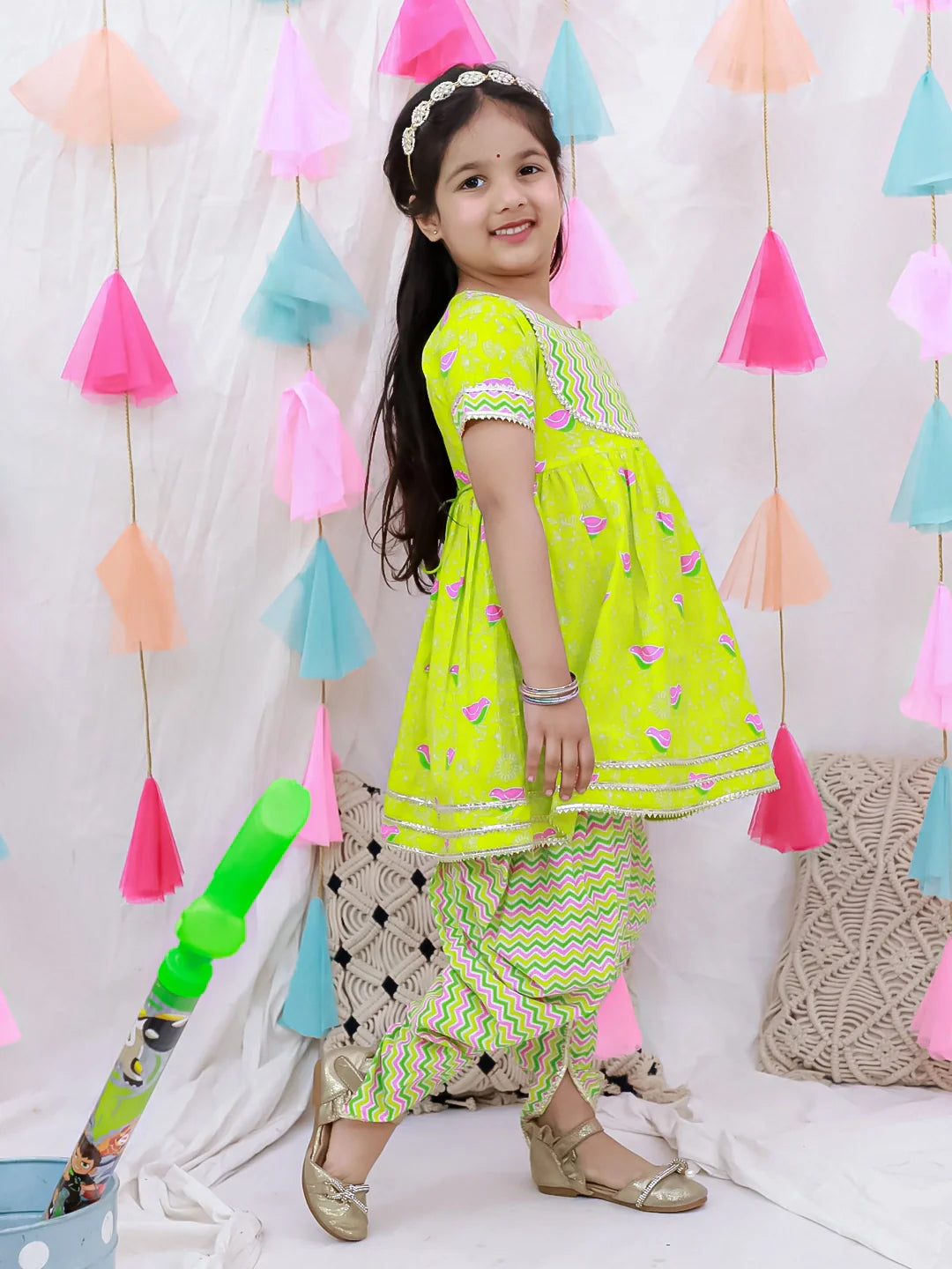 Ethnic Suit Set for Girls - White | BS26IW04GRA | DesiQlo