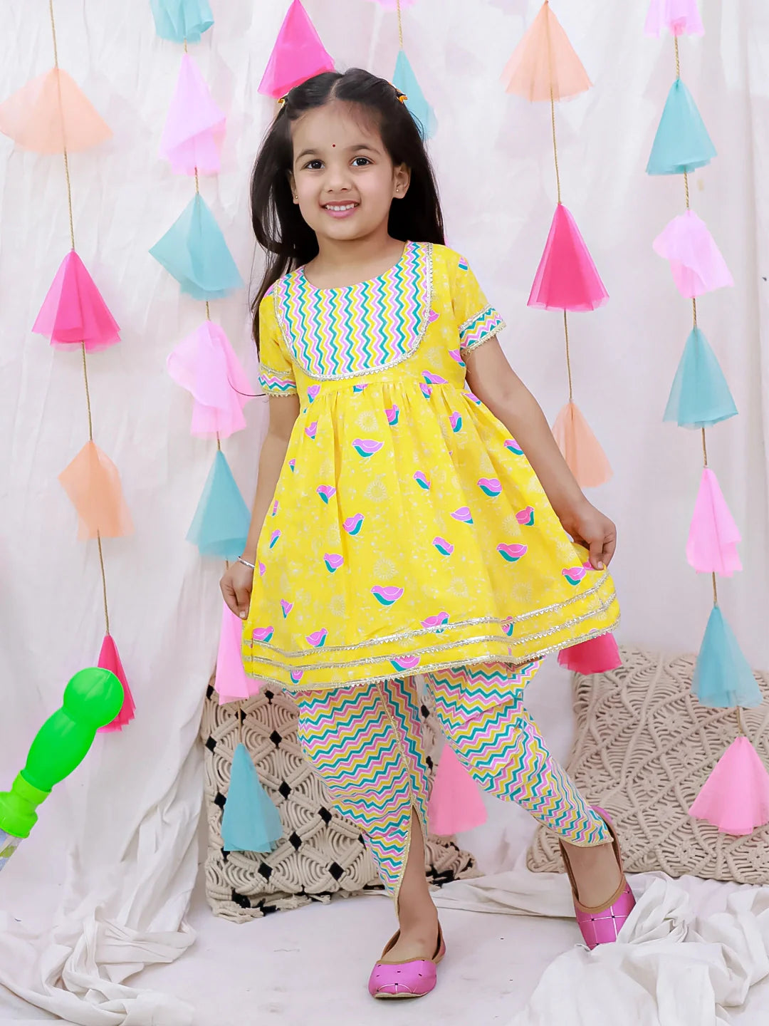 Ethnic Suit Set for Girls - Yellow | BS26IW04YLA | DesiQlo