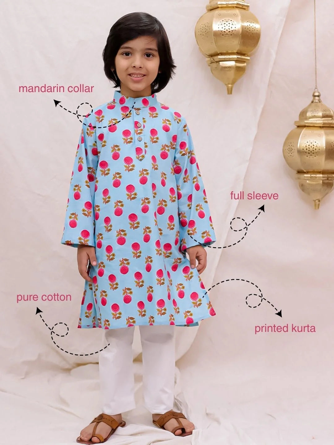 Kurta Pajama Set for Boys - Blue | BS26KP21BLA | DesiQlo