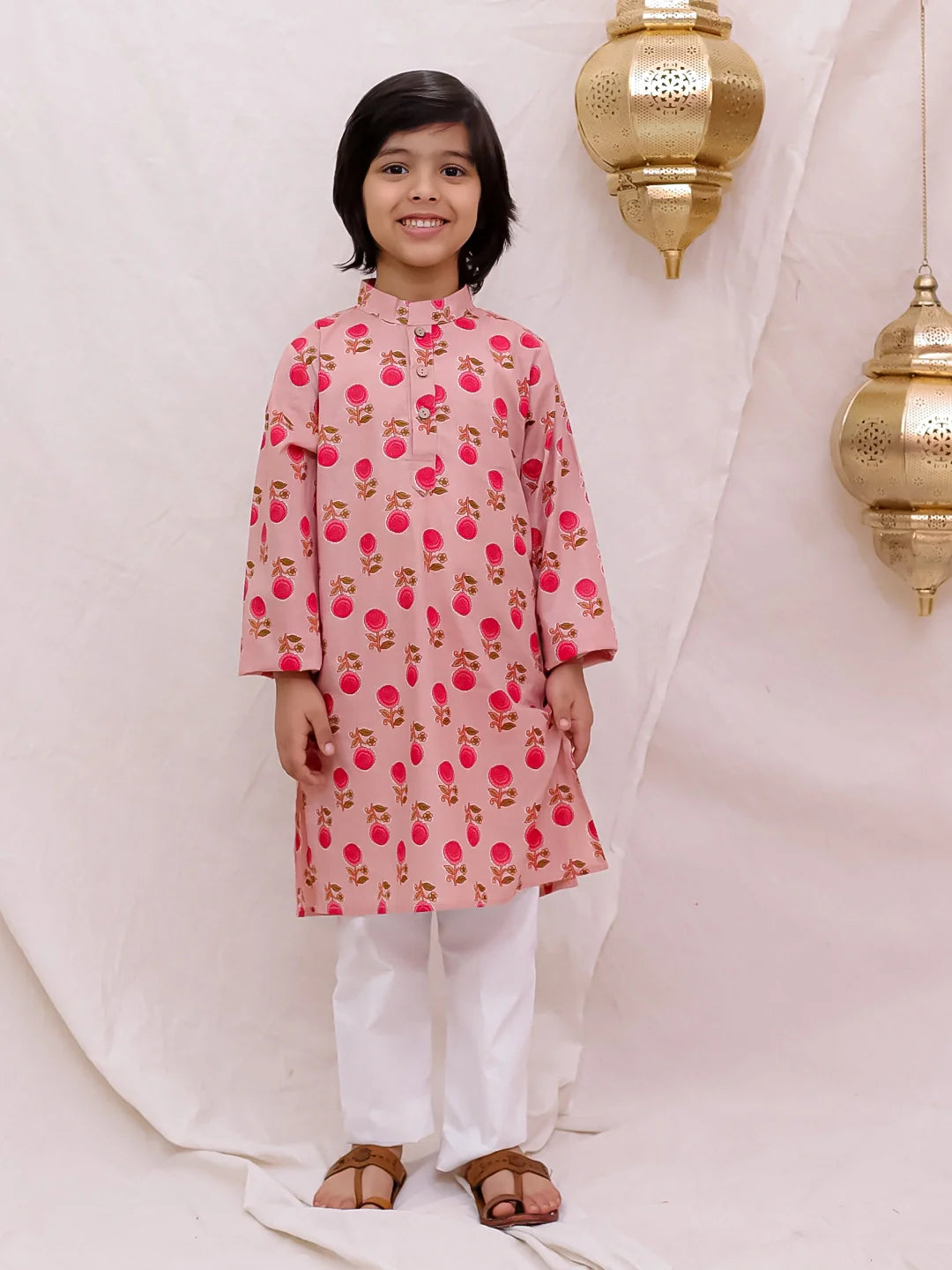 Kurta Pajama Set for Boys - Pink | BS26KP21PHA