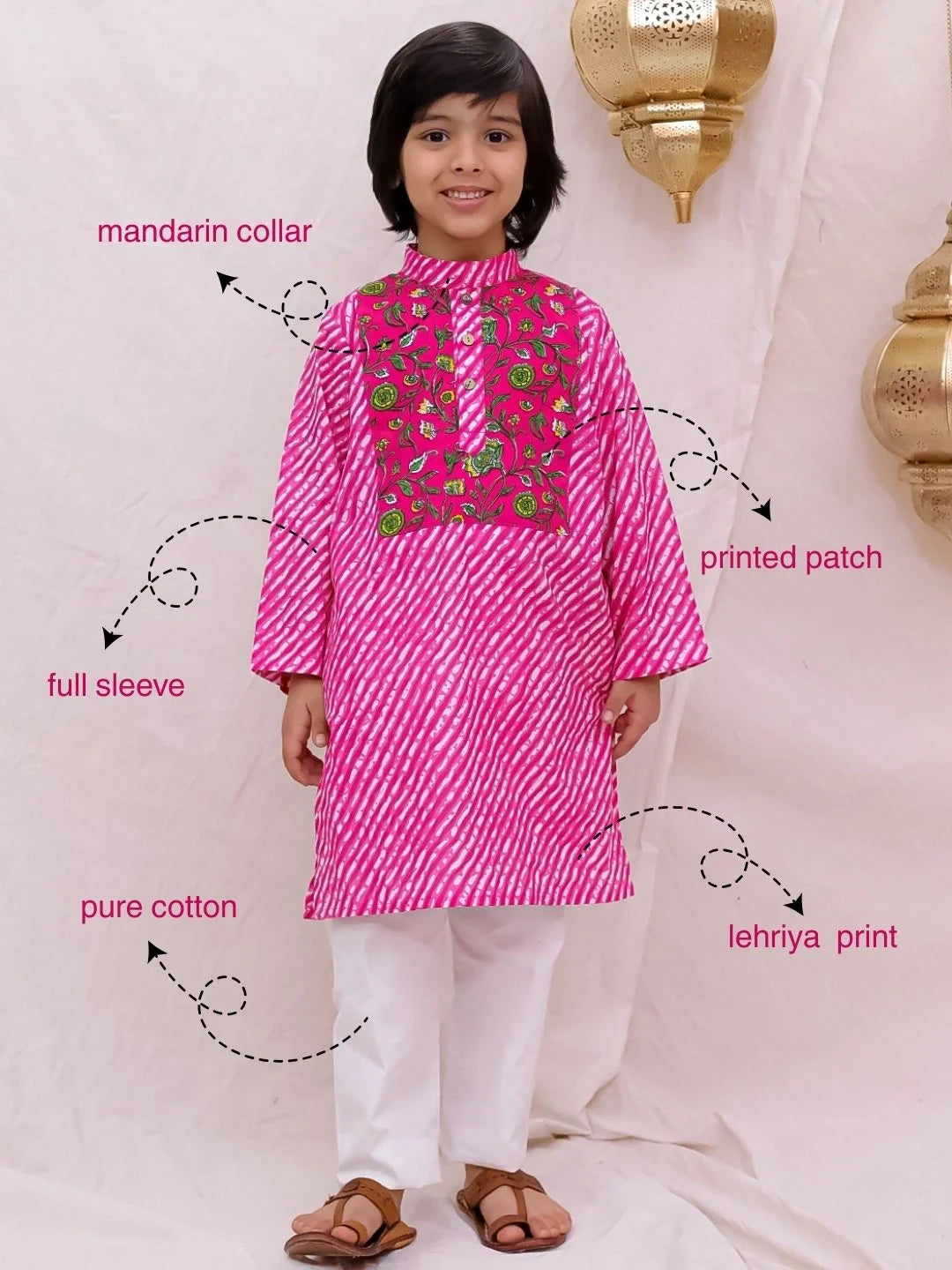 Kurta Pajama Set for Boys - Pink | BS26KP23PIA | DesiQlo