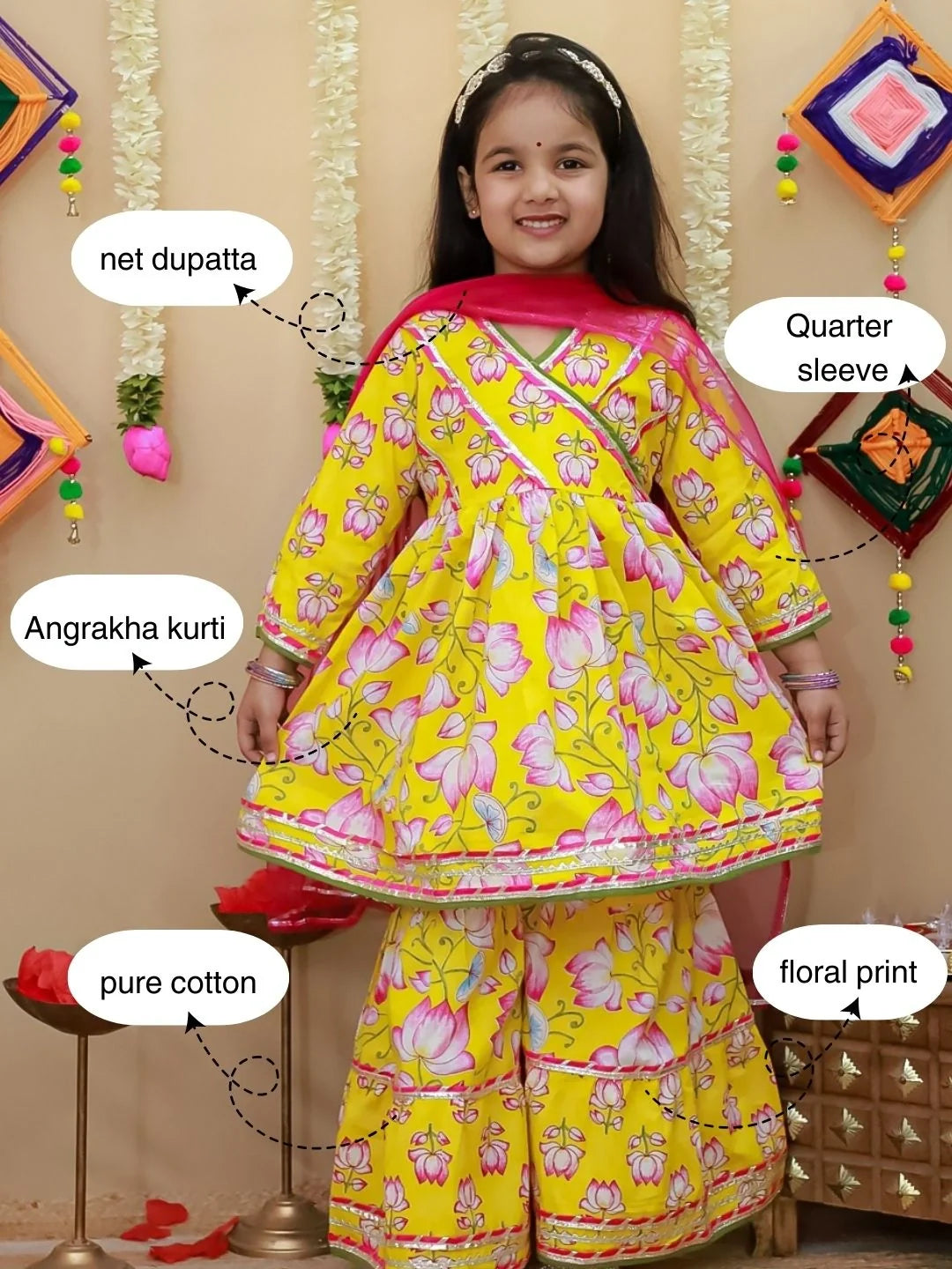 Ethnic Suit Set for Girls - Pink | BS26SU30PIA | DesiQlo