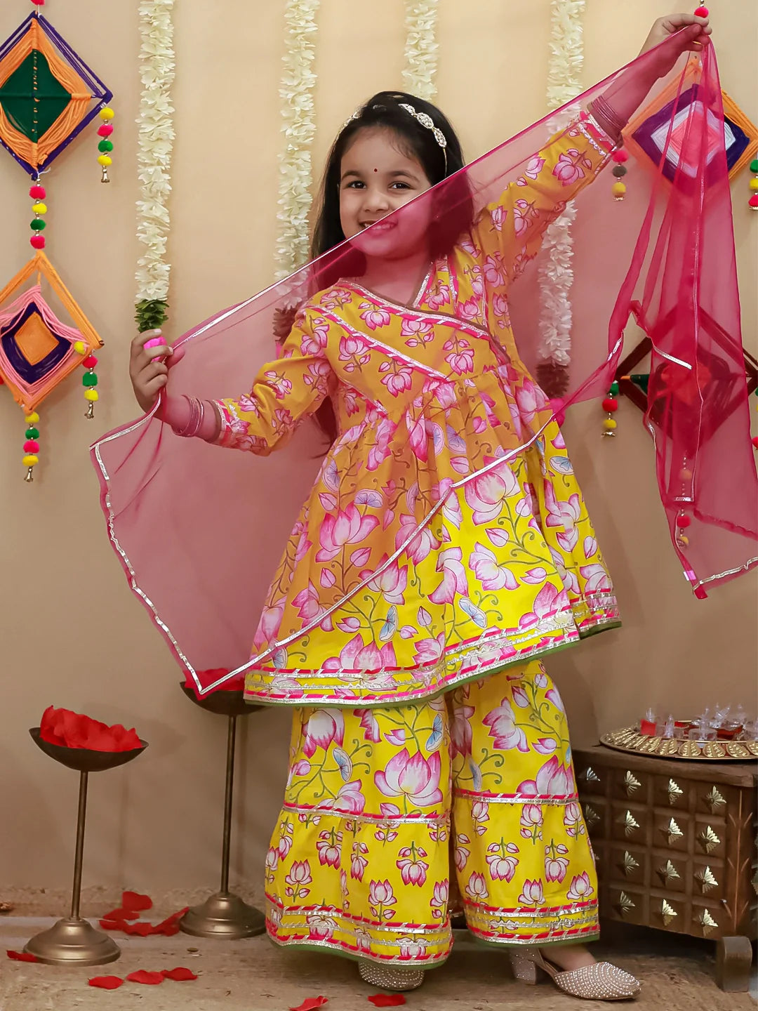 Ethnic Suit Set for Girls - Yellow | BS26SU30YLA | DesiQlo