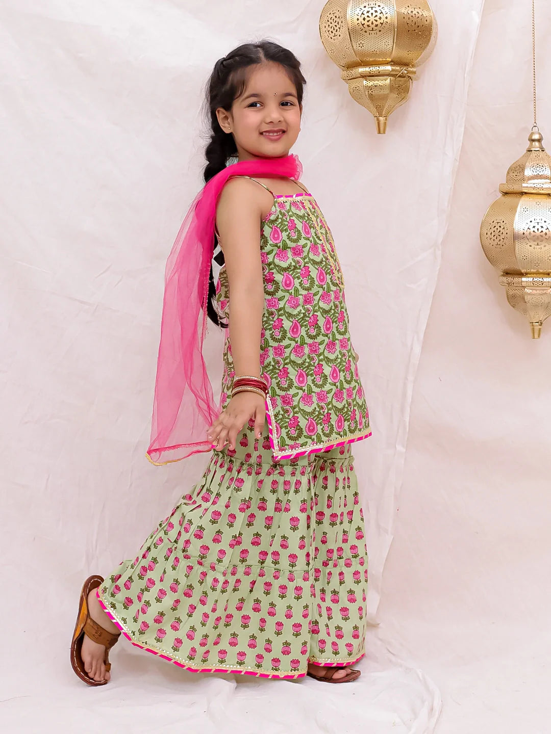 Ethnic Suit Set for Girls - White | BS26SU31GRA | DesiQlo
